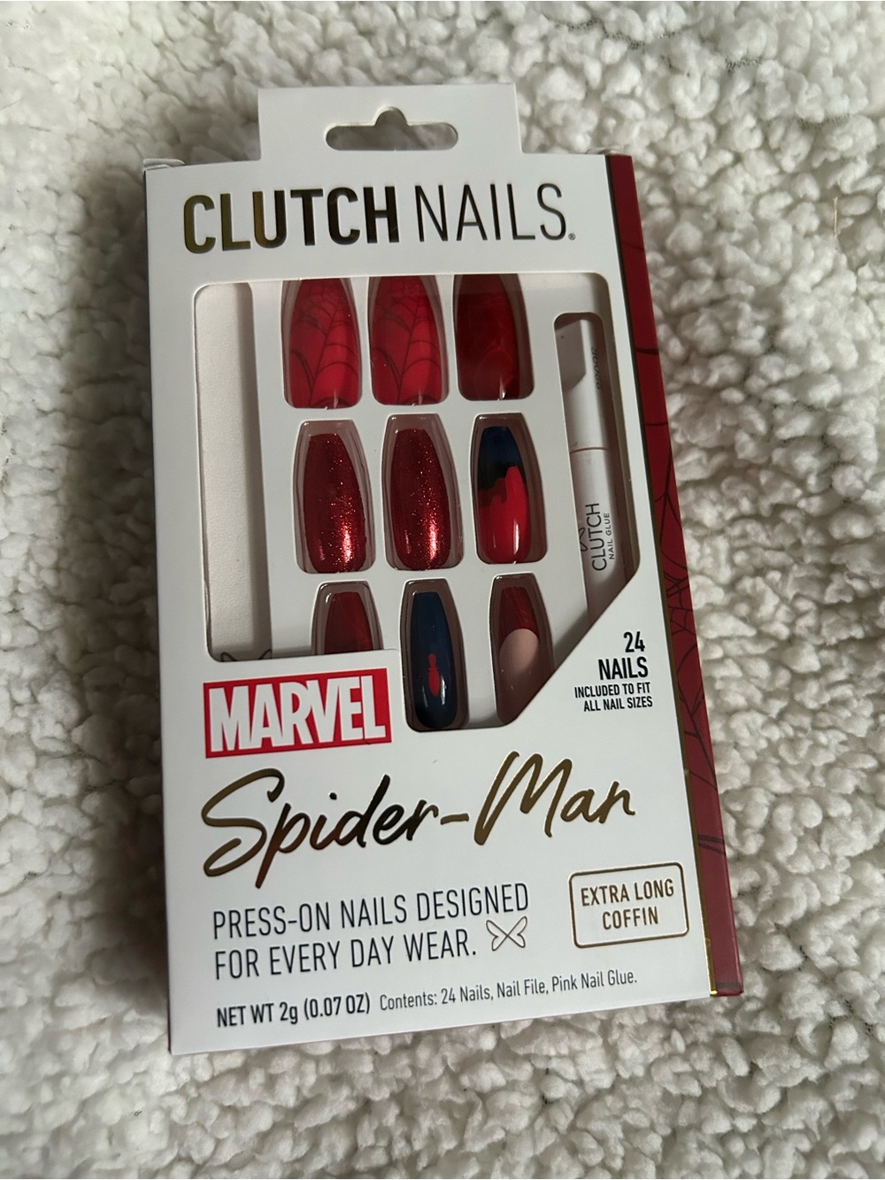 Clutch Nails Spider-Man Long Coffin Press On Nail Set